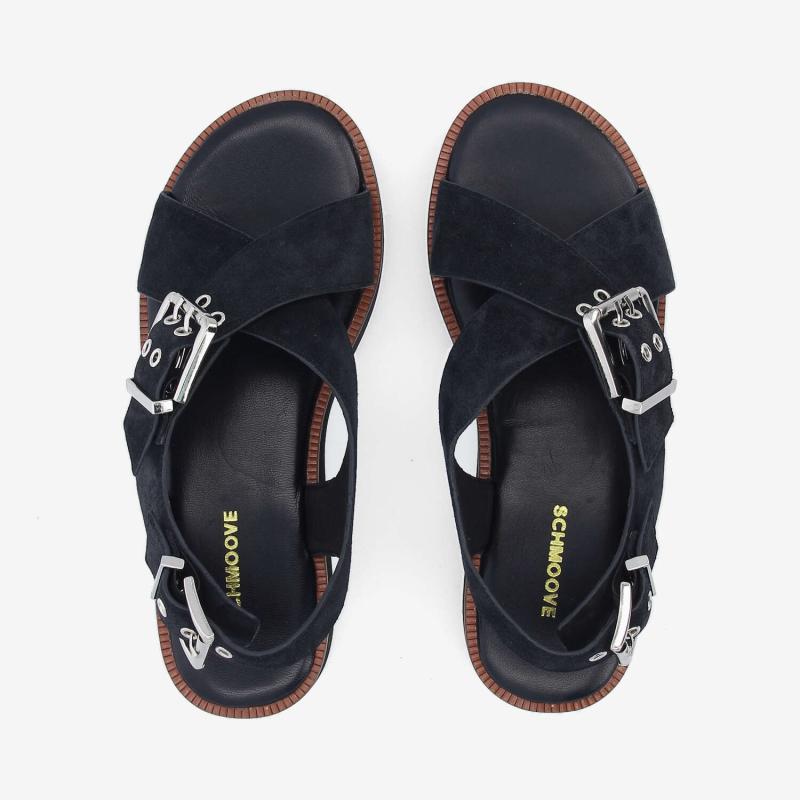 SIGUI CROSS SANDAL W - SUEDE - NOIR